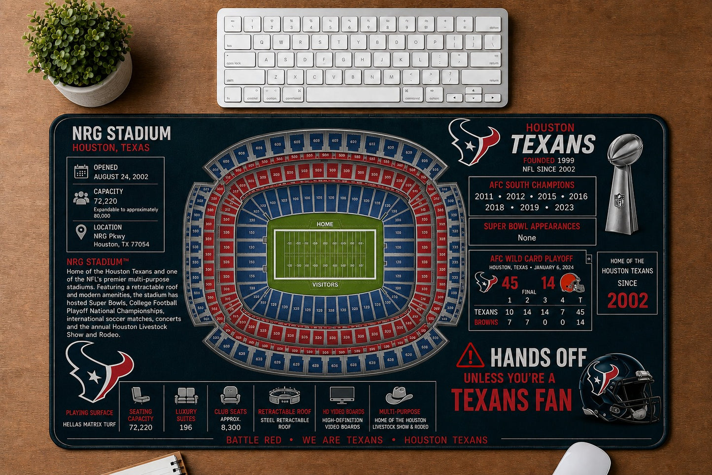 All Football Stadium Schematic Desk Mat Mouse Pad Plus Size - 5to9vibe