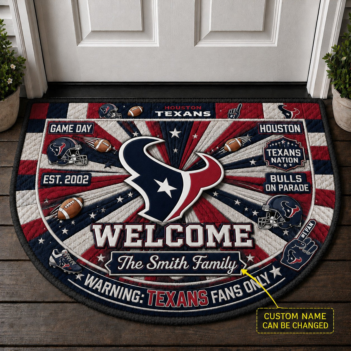 Official-Inspired Football Fan Custom Premium Welcome Mat – Personalized Doormat