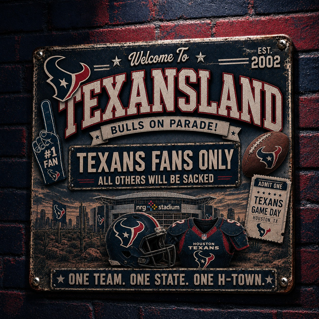 All Football Fans Teams Rustic Only Vintage Metal Sign - 5to9vibe