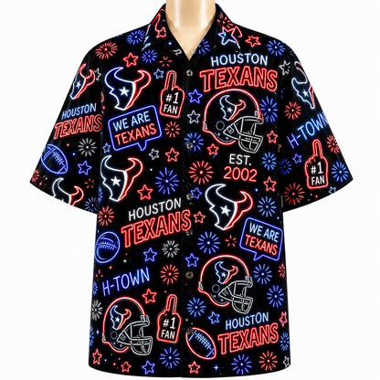 All Football Teams Neon Vibe Summer Button-Up Unisex Hawaiian Shirt For Men and Women