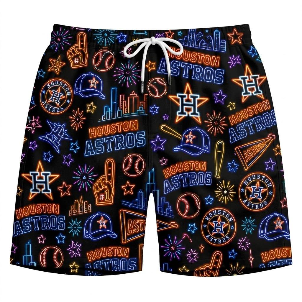 All Baseball Teams Neon Pattern Vibe Summer Party Button-Up Unisex Hawaiian Shirt For Men and Women