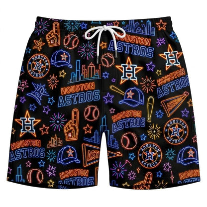 All Baseball Teams Neon Pattern Vibe Summer Party Button-Up Unisex Hawaiian Shirt For Men and Women