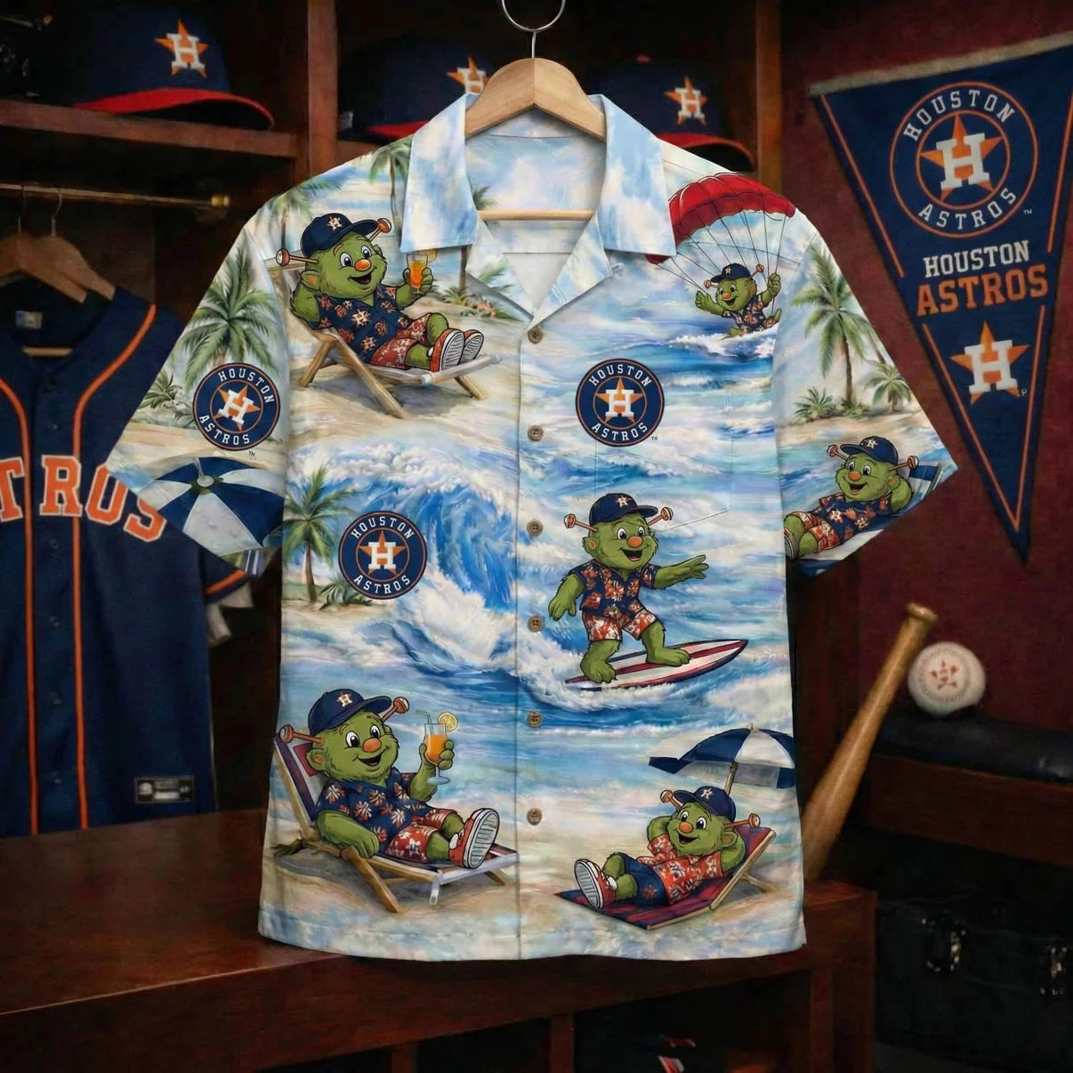 CC Baseball Mascot Beach Viber Button-Up Unisex Hawaiian Shirt For Men & Women