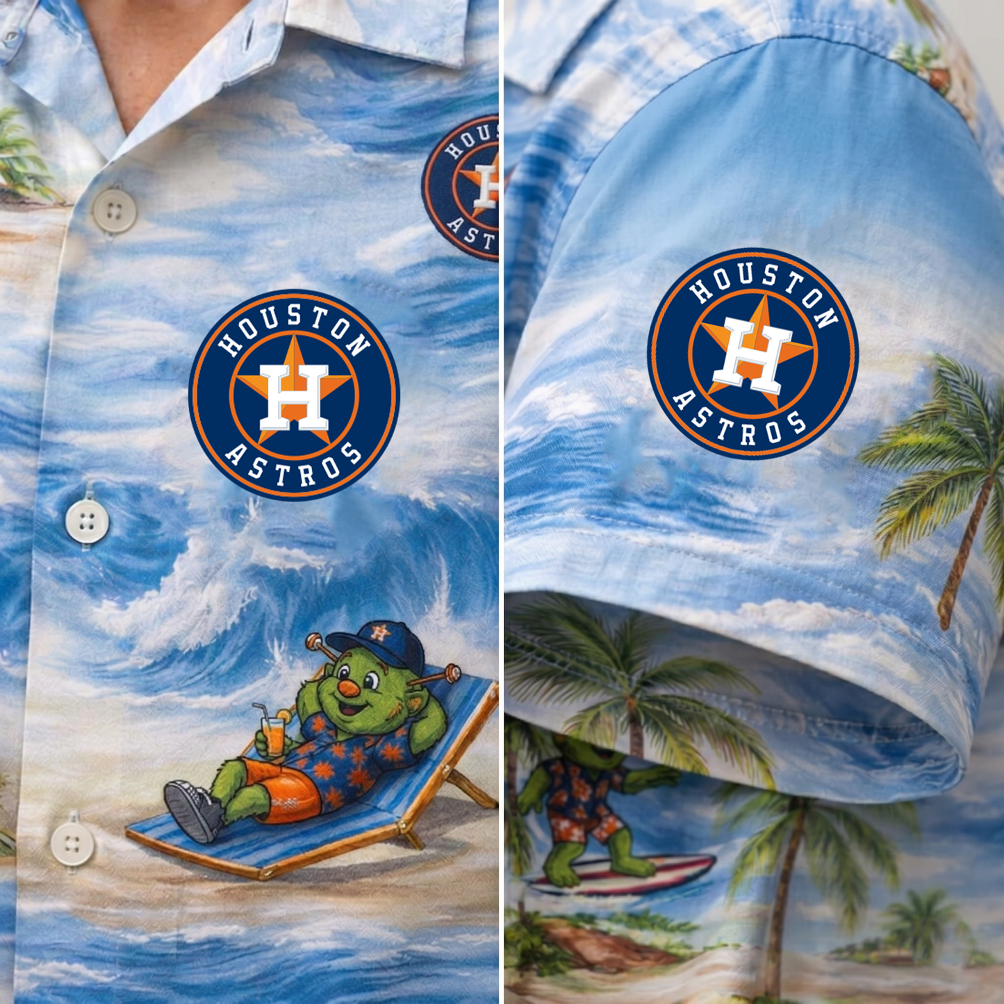 HA Baseball Mascot Beach Viber Button-Up Unisex Hawaiian Shirt For Men & Women
