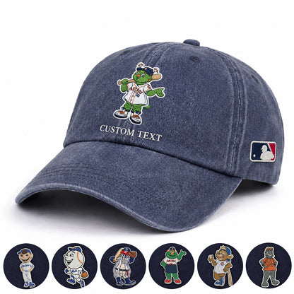 Mascots Baseball Cap All Teams Embroidered Logo Premium Wash Cap