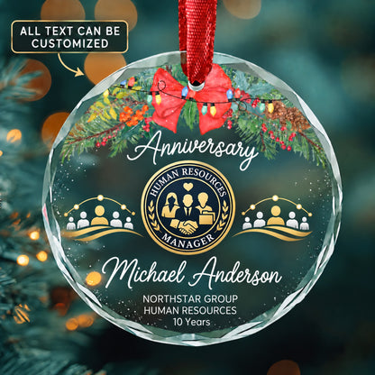 Human Resources Managers Personalized Glass Ornament | 5To9Vibe