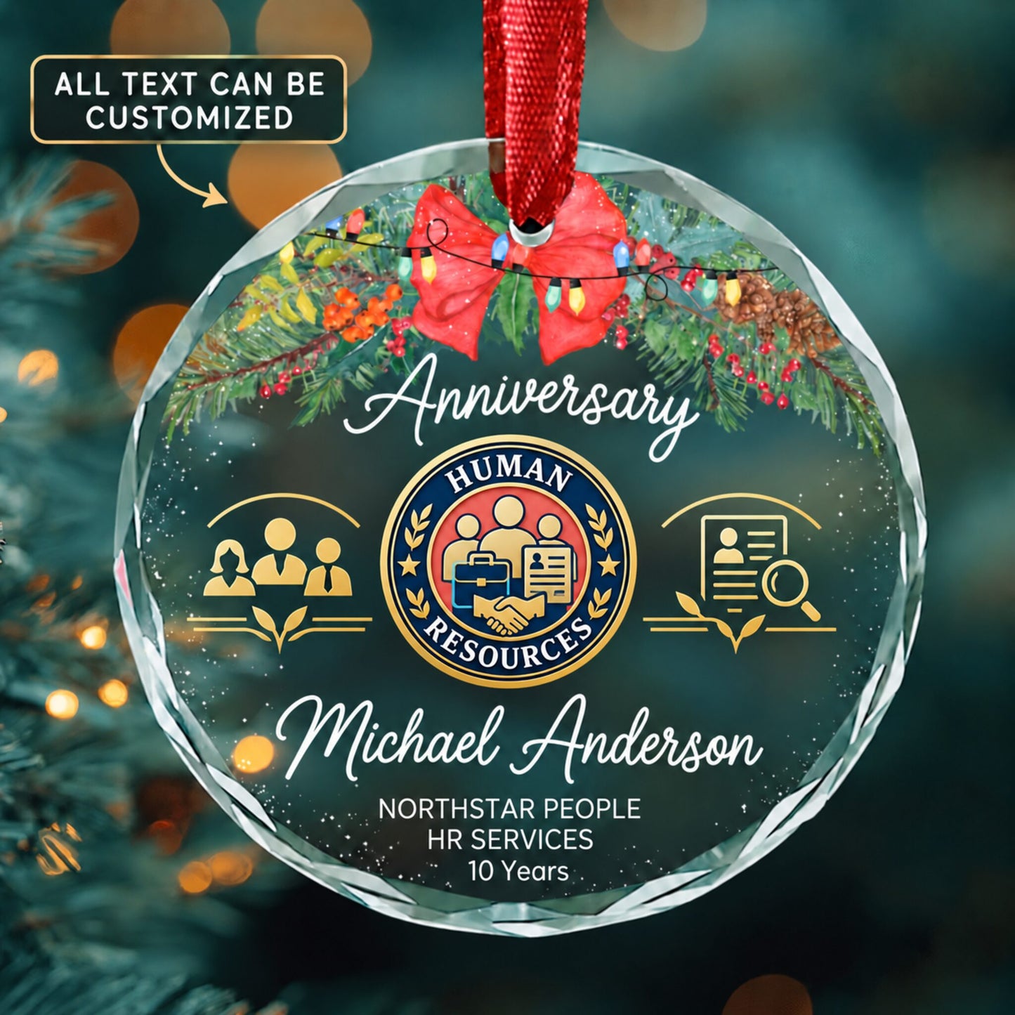 Human Resources Specialists Personalized Glass Ornament | 5To9Vibe
