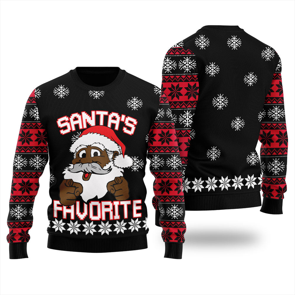 Humorous African American Santa Ugly Sweater