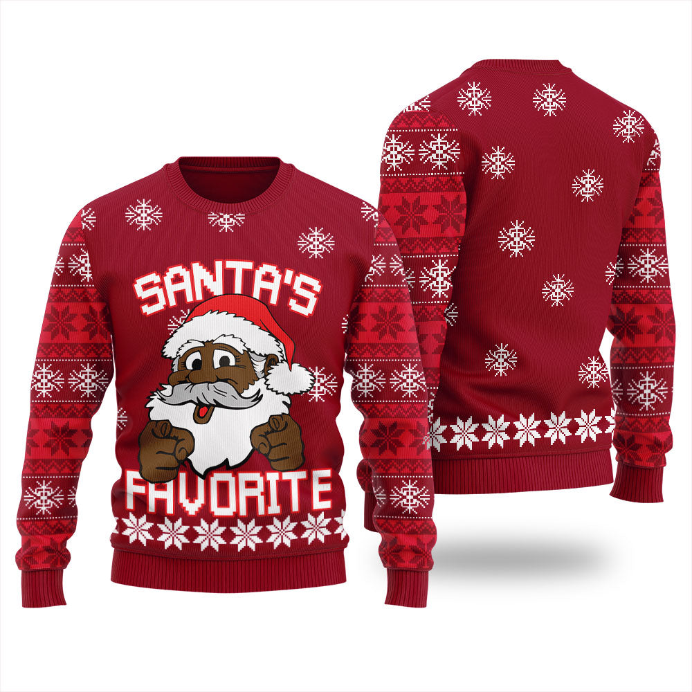Humorous African American Santa Ugly Sweater
