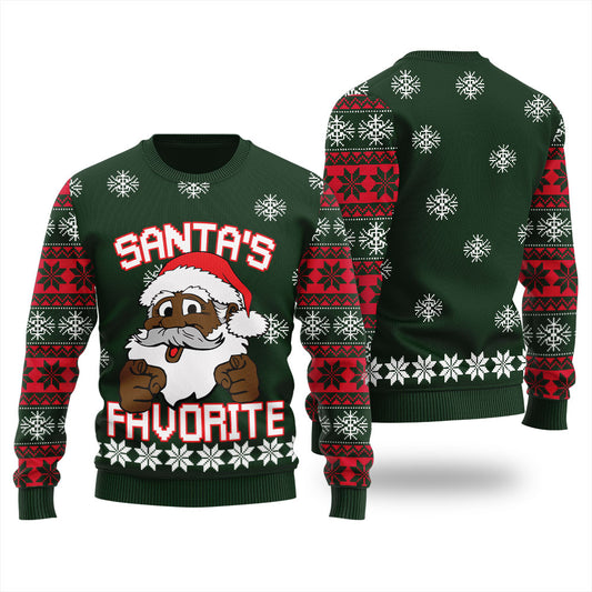 Humorous African American Santa Ugly Sweater