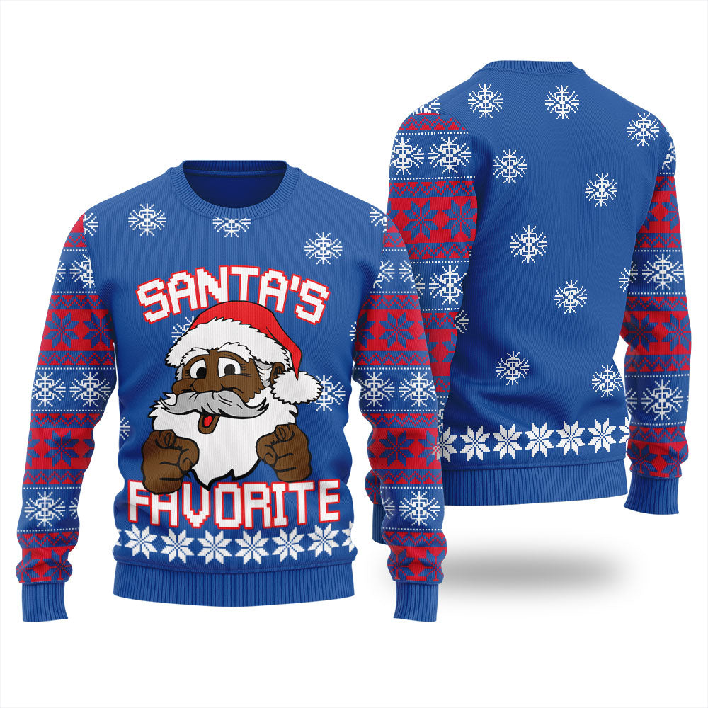 Humorous African American Santa Ugly Sweater