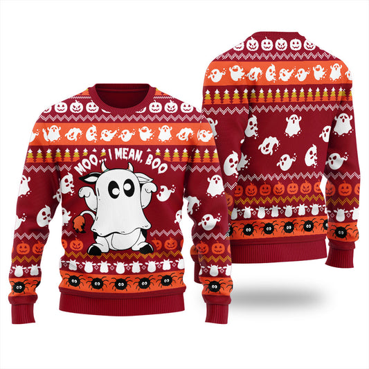 Humorous Cow Halloween Sweater For Men