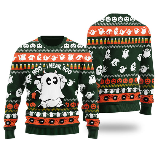 Humorous Cow Halloween Sweater For Men