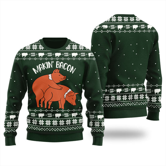 Humorous Making Bacon Men's Ugly Christmas Sweater