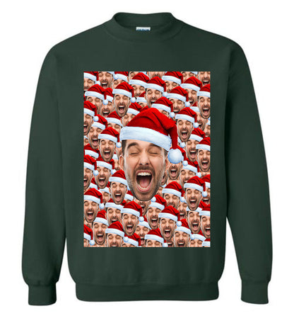 Humorous Personalized Ugly Christmas Sweater With Multiple Faces