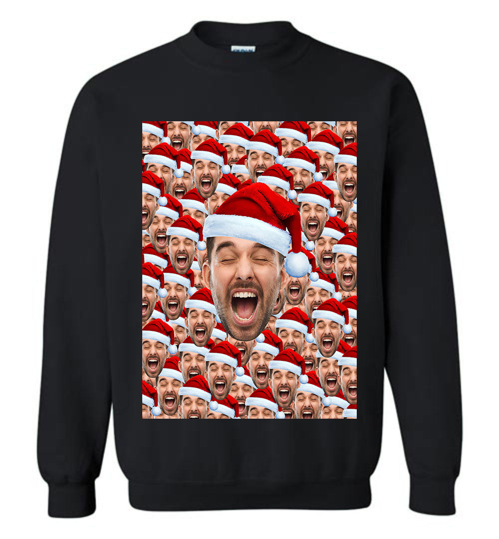 Humorous Personalized Ugly Christmas Sweater With Multiple Faces