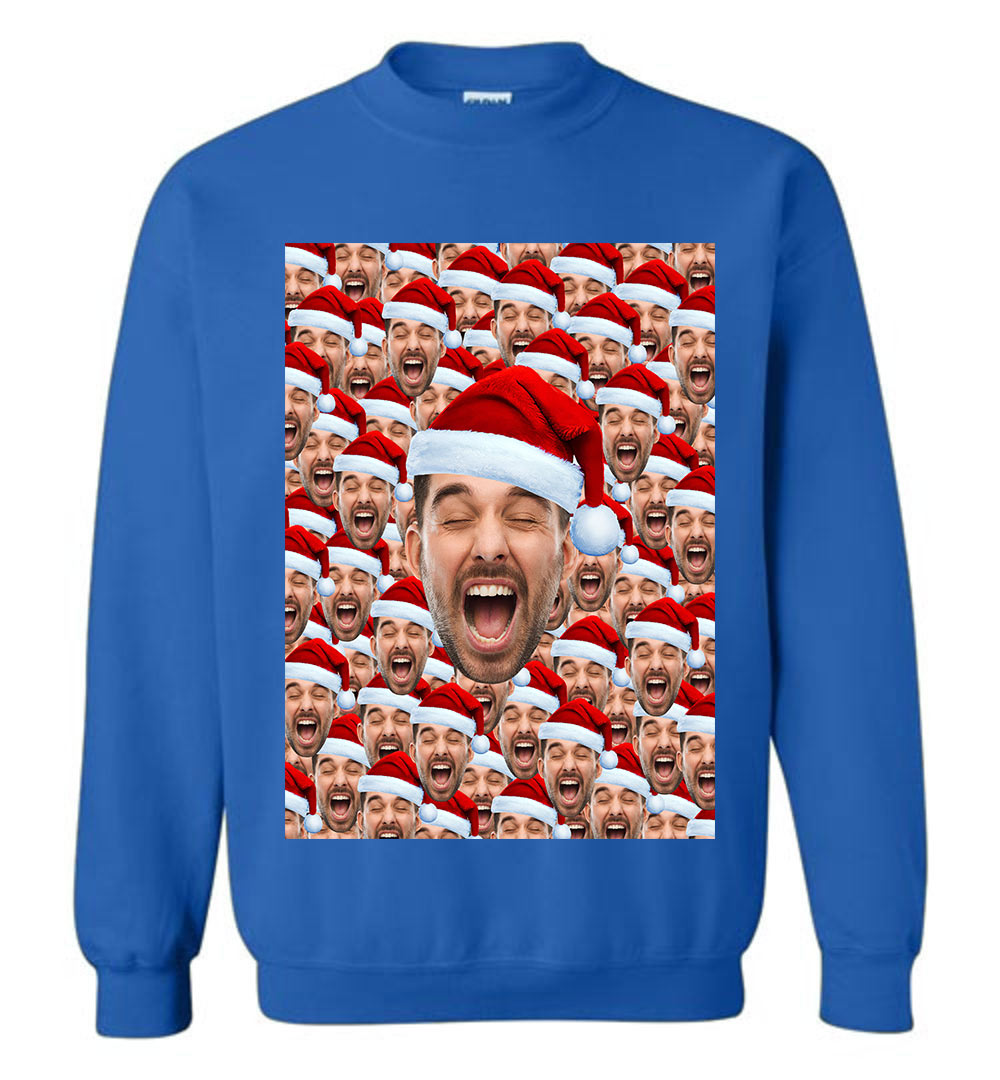 Humorous Personalized Ugly Christmas Sweater With Multiple Faces