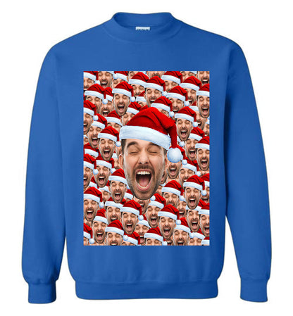 Humorous Personalized Ugly Christmas Sweater With Multiple Faces
