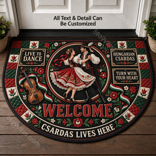 Hungarian Csárdás Personalized Half Round Mat | 5To9Vibe