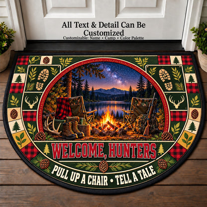 Campfire Field Tales - Hunters Welcome Personalized Half Round Mat | 5To9Vibe