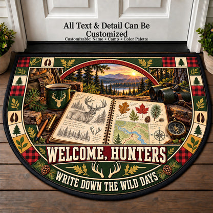 Field Journal Sketch - Hunters Welcome Personalized Half Round Mat | 5To9Vibe