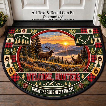 Highland Wildlife - Hunters Welcome Personalized Half Round Mat | 5To9Vibe