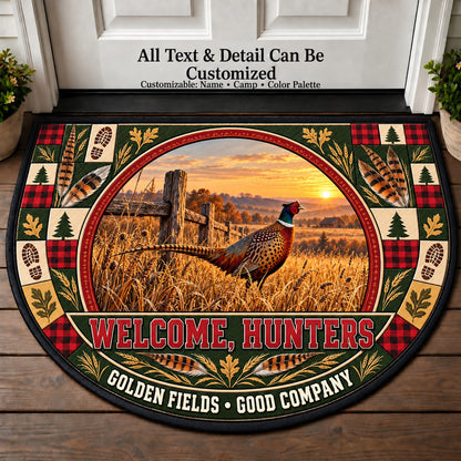 Pheasant Field - Hunters Welcome Personalized Half Round Mat | 5To9Vibe