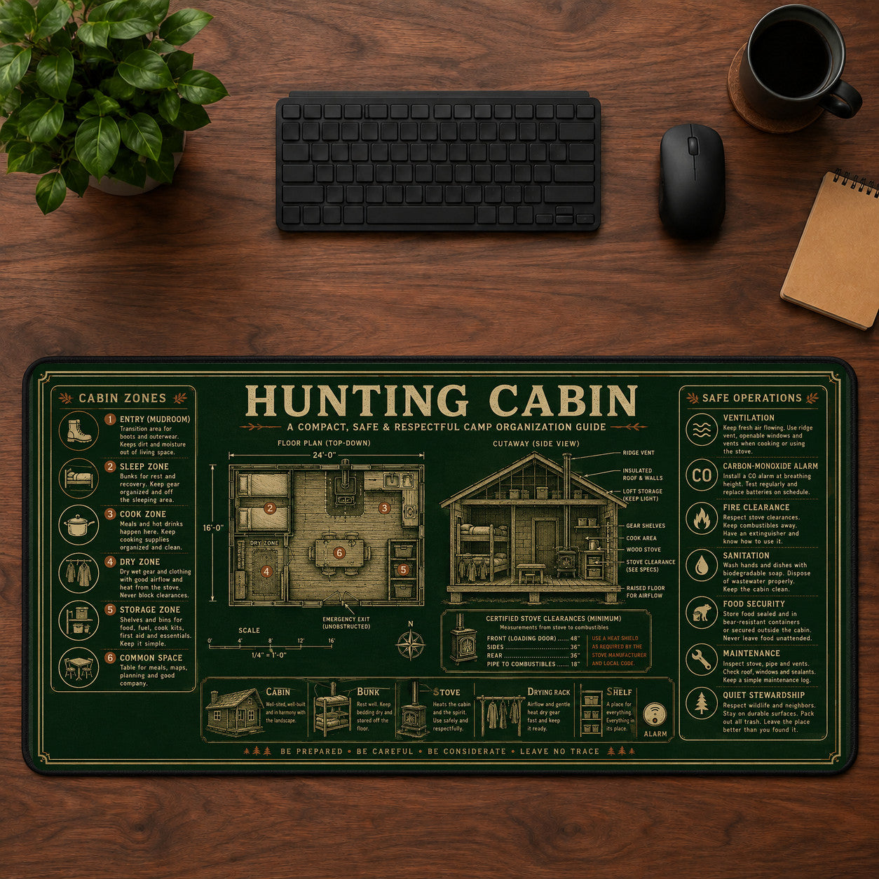 Hunting Cabin Desk Mat Mouse Pad | 5To9Vibe