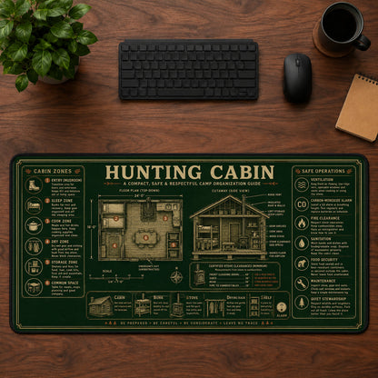 Hunting Cabin Desk Mat Mouse Pad | 5To9Vibe