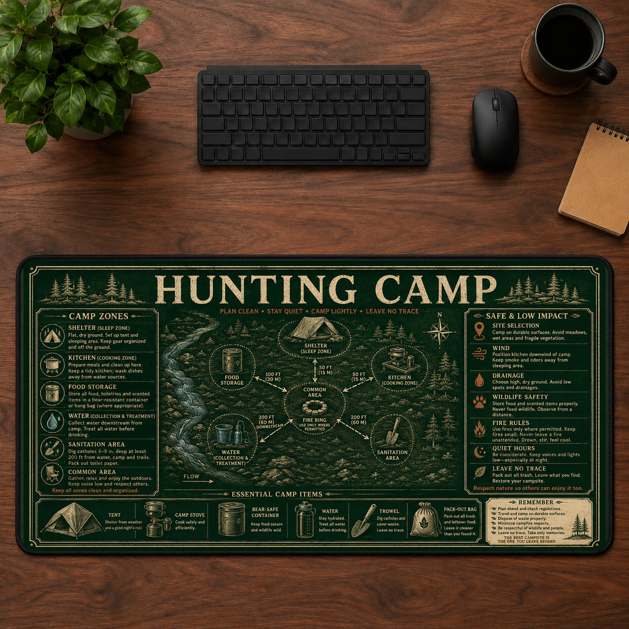 Hunting Camp Desk Mat Mouse Pad | 5To9Vibe
