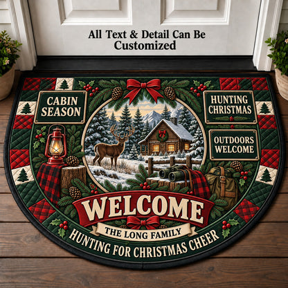 Hunting Christmas Personalized Half Round Mat | 5To9Vibe