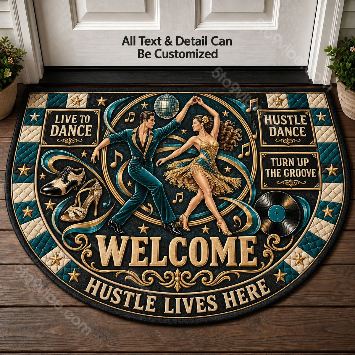 Hustle Dance Personalized Half Round Mat | 5To9Vibe