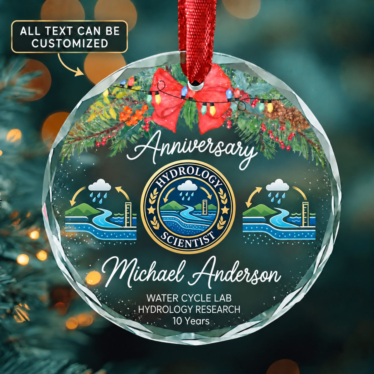 Hydrologists Personalized Glass Ornament | 5To9Vibe