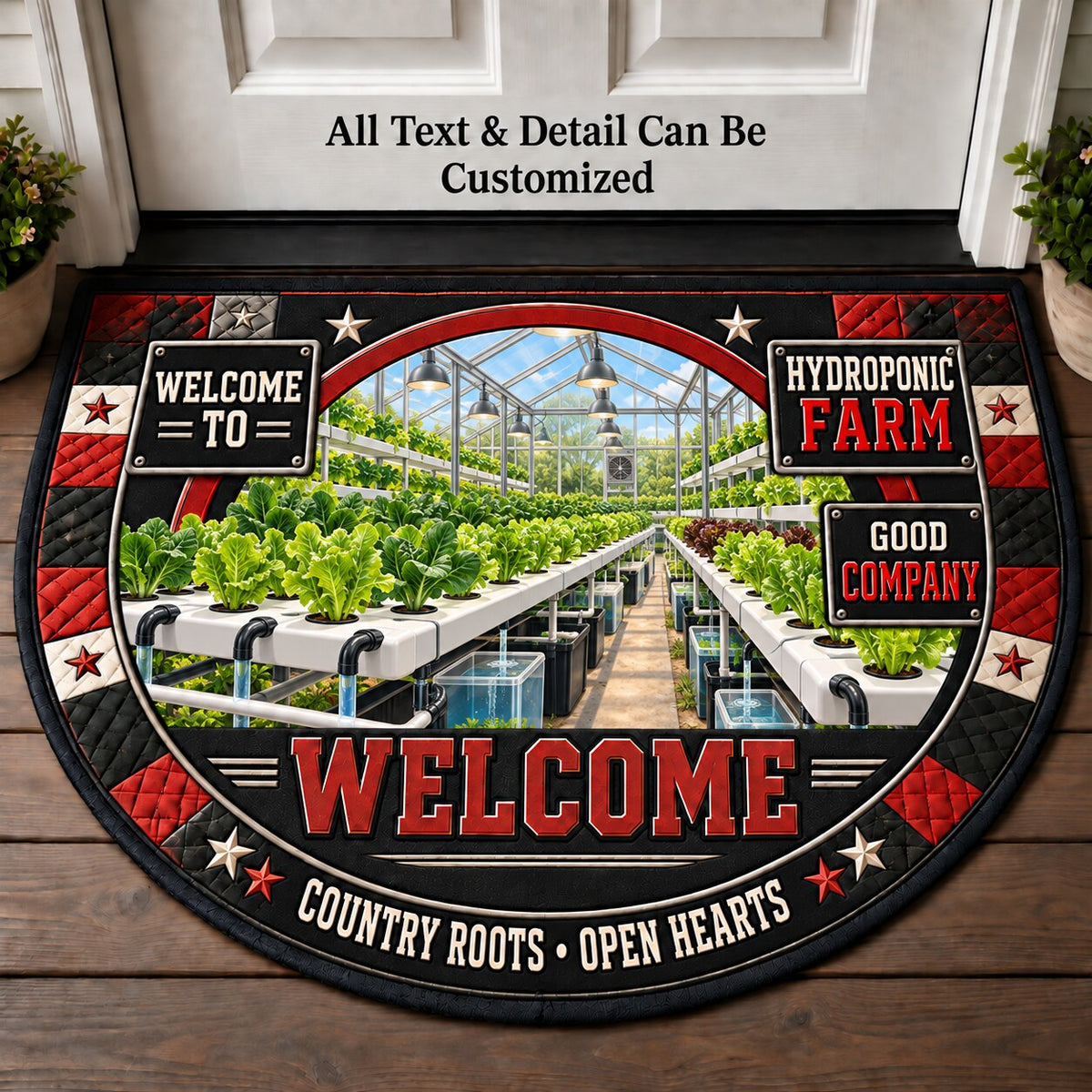 Hydroponic Farm Personalized Half Round Mat | 5To9Vibe