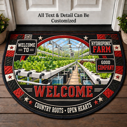 Hydroponic Farm Personalized Half Round Mat | 5To9Vibe