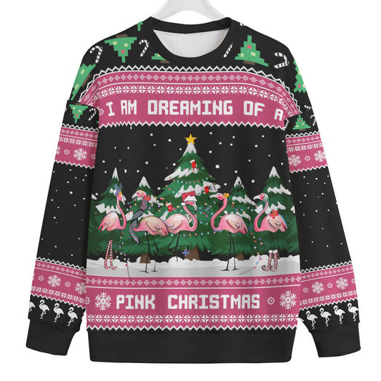 I Am Dreaming Of A Pink Christmas Flamingo Plus Size Ugly Sweater