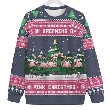 I Am Dreaming Of A Pink Christmas Flamingo Plus Size Ugly Sweater