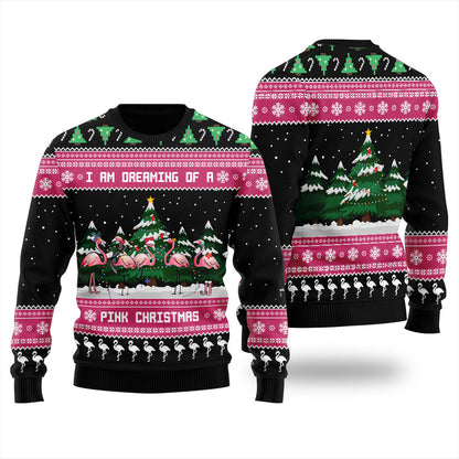 I Am Dreaming Of A Pink Christmas Flamingo Ugly Sweater For Men