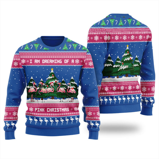 I Am Dreaming Of A Pink Christmas Flamingo Ugly Sweater For Men