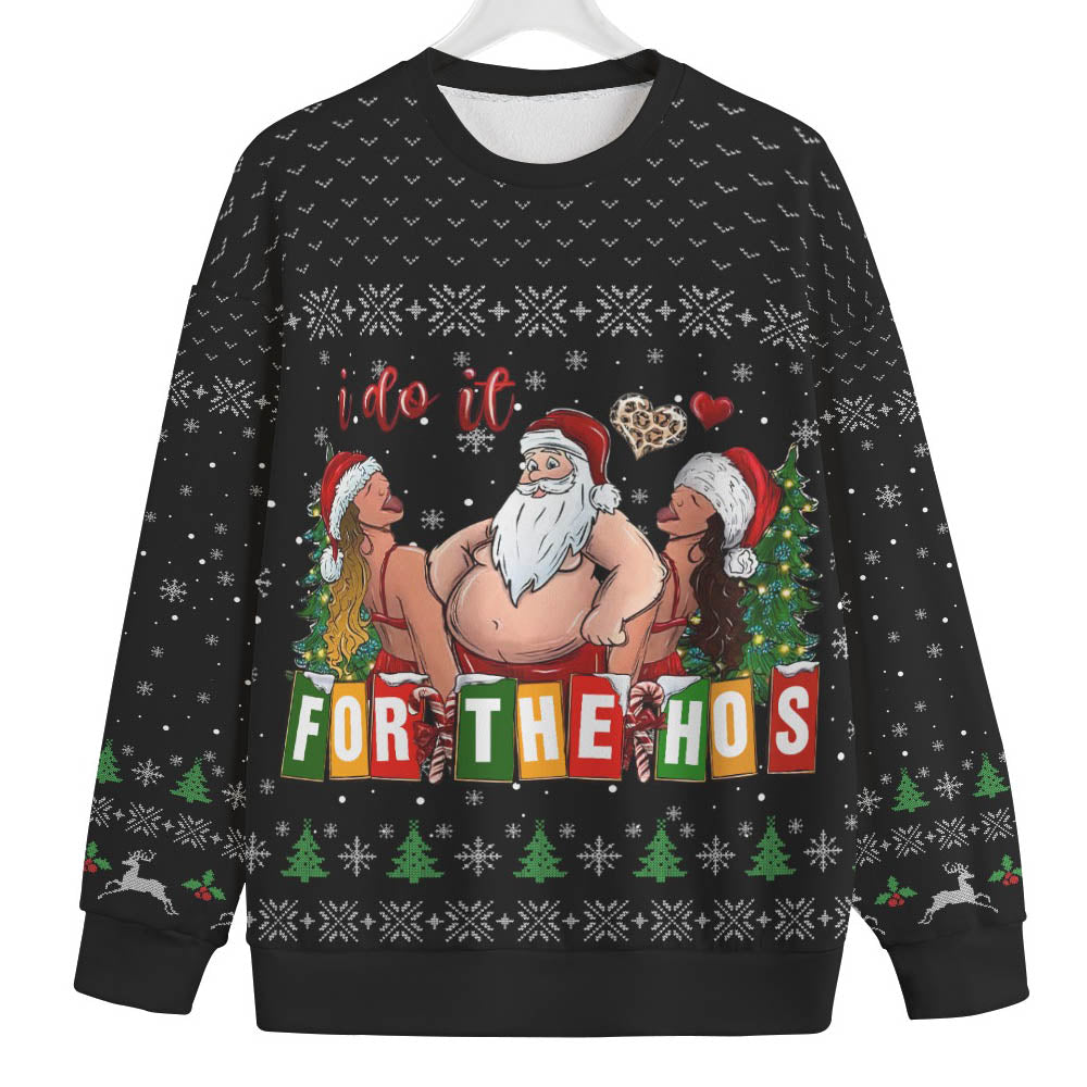 I Do It For The Hos Santa Plus Size Christmas Sweater