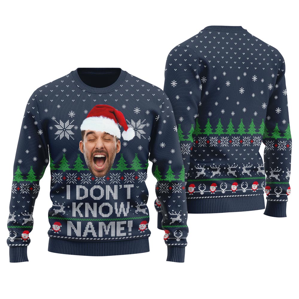 I Dont Know Margo Custom Face Christmas Sweater Men's