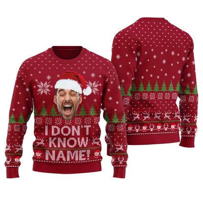 I Dont Know Margo Custom Face Christmas Sweater Men's
