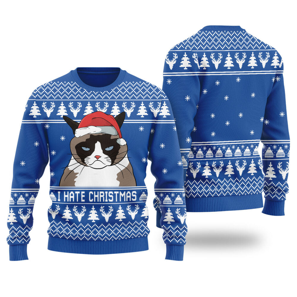 I Hate Christmas Cat Meme Ugly Christmas Sweater
