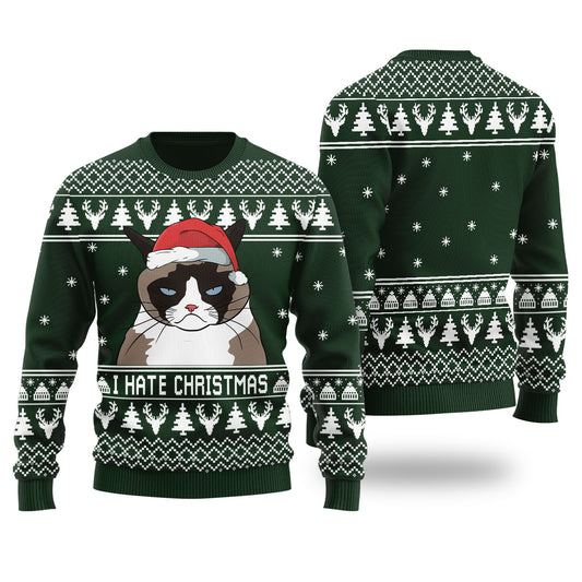 I Hate Christmas Cat Meme Ugly Christmas Sweater