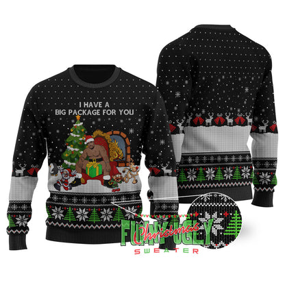 I Have A Big Package For You Barry Wood Christmas Sweater Black