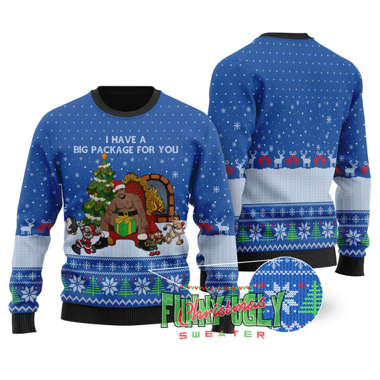 I Have A Big Package For You Barry Wood Christmas Sweater Royal