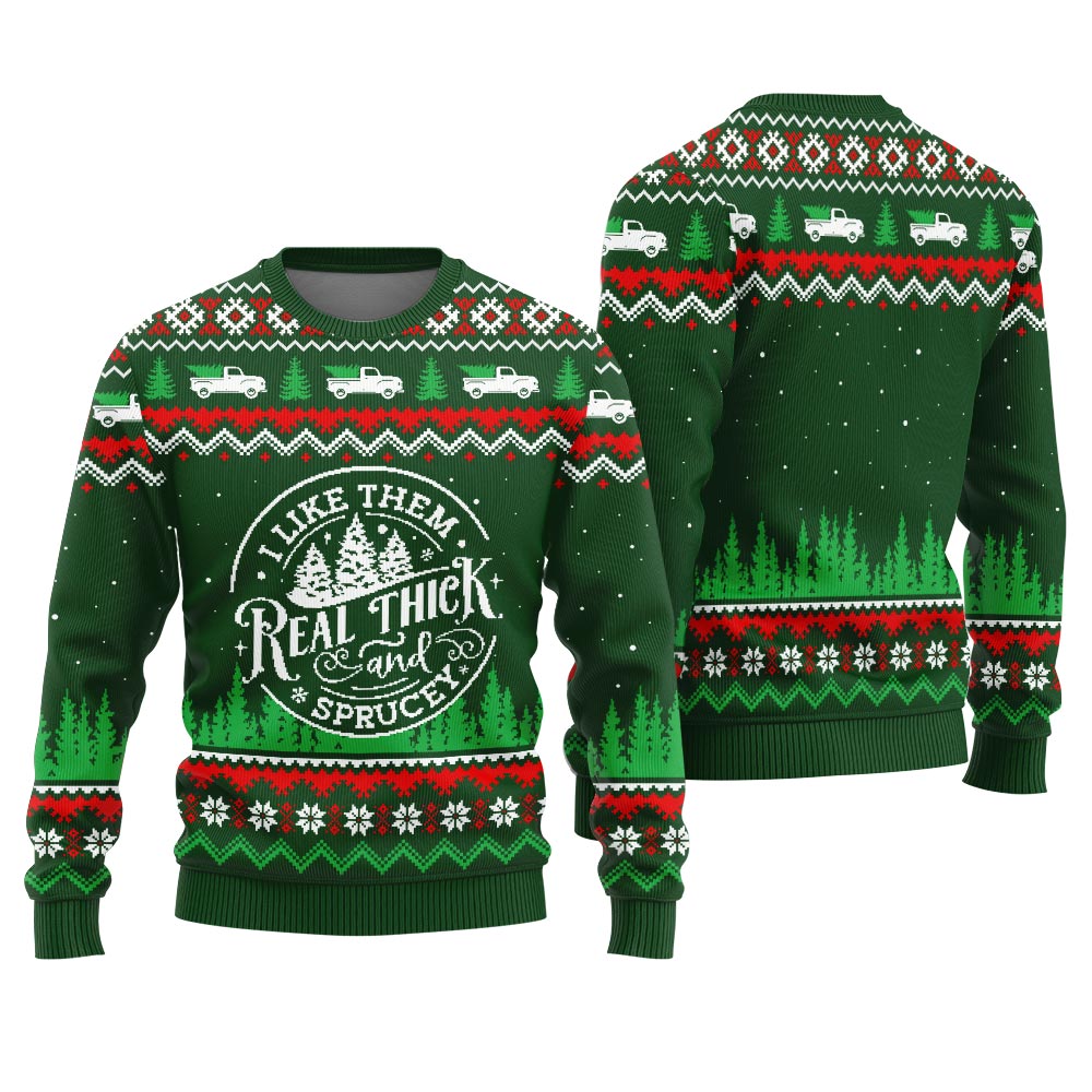 Thick And Sprucey Christmas Tree Men's Ugly Sweater