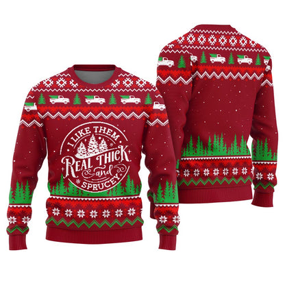 Thick And Sprucey Christmas Tree Men's Ugly Sweater