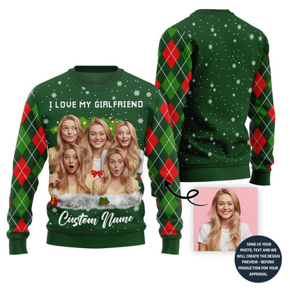I Love My Girlfriend Charming Custom Ugly Sweater For Men