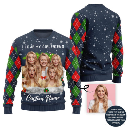 I Love My Girlfriend Charming Custom Ugly Sweater For Men